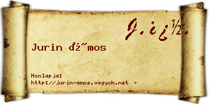 Jurin Ámos névjegykártya